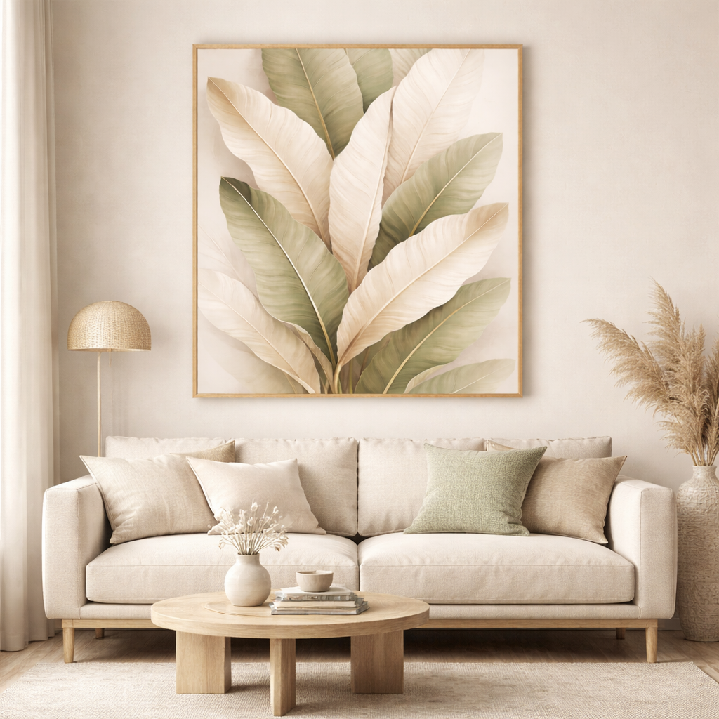 luxury minimalist botanical leaf wall art – modern neutral tropical illustration luxury minimalist botanical leaf wall art – modern neutral tropical illustration